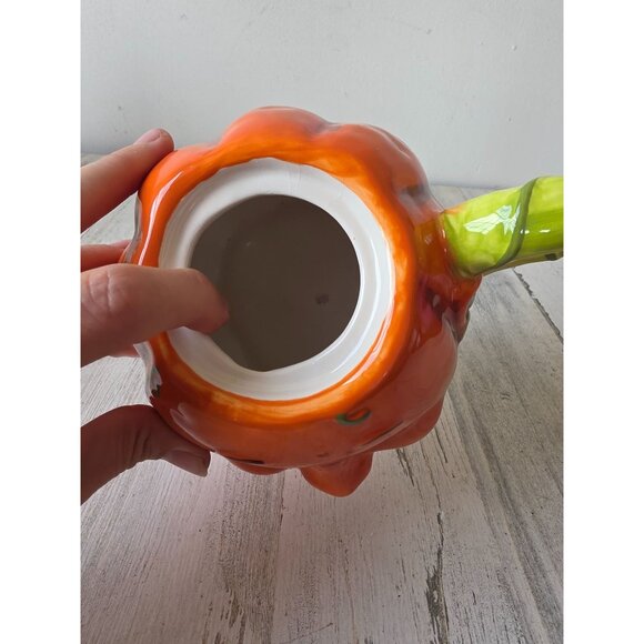 Anthromorphic pumpkin picture ceramic Halloween jack-o'-lantern unique fall deco - Picture 7 of 8